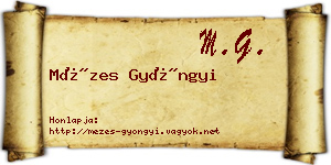 Mézes Gyöngyi névjegykártya